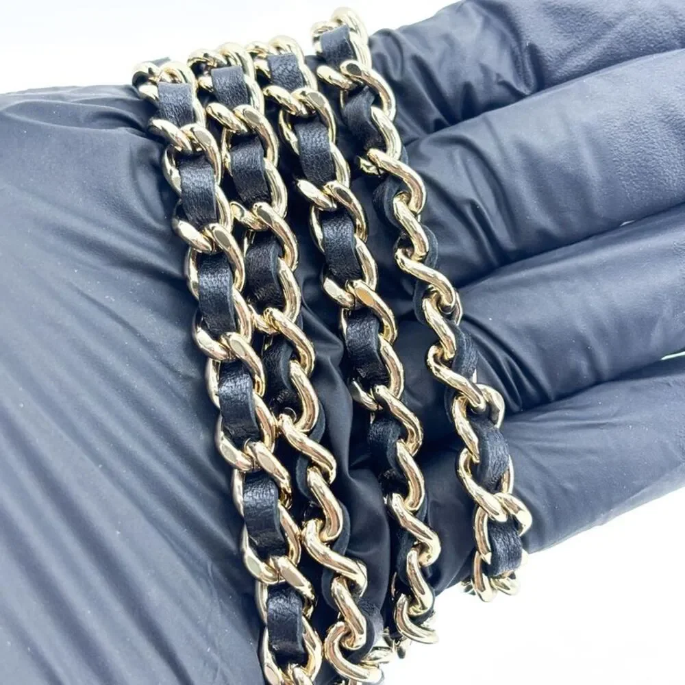 Chanel Classic Top Handle Mini Chain Vanity Bag Lambskin Black Gold Hardware